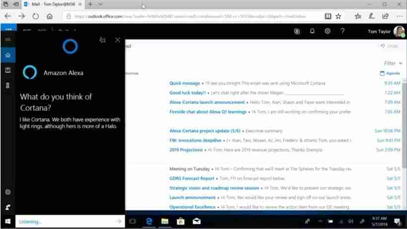 微软小娜 Cortana 与亚马逊 Alexa 停止合作-第3张图片 微软小娜 Cortana 与亚马逊 Alexa 停止合作-第3张图片