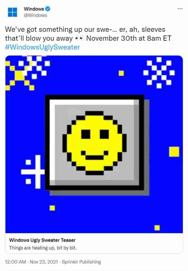 微软：2021 年度 Windows 丑陋毛衣将于 11 月 30 日推出-第1张图片