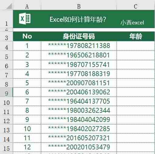 excel计算年龄函数公式（身份证号码提取年龄函数分析）-第1张图片