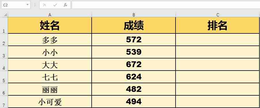 excel排名函数怎么用-excel按成绩高低排名次-第2张图片