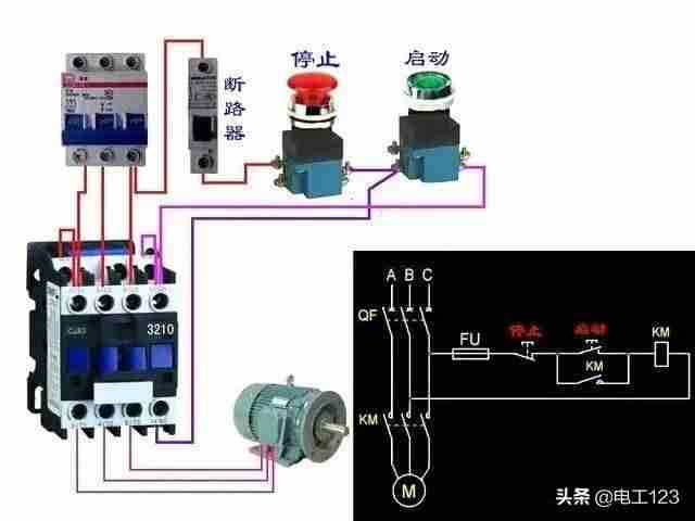 交流接触器自锁接线图解-380v交流接触器自锁接线方法-第2张图片