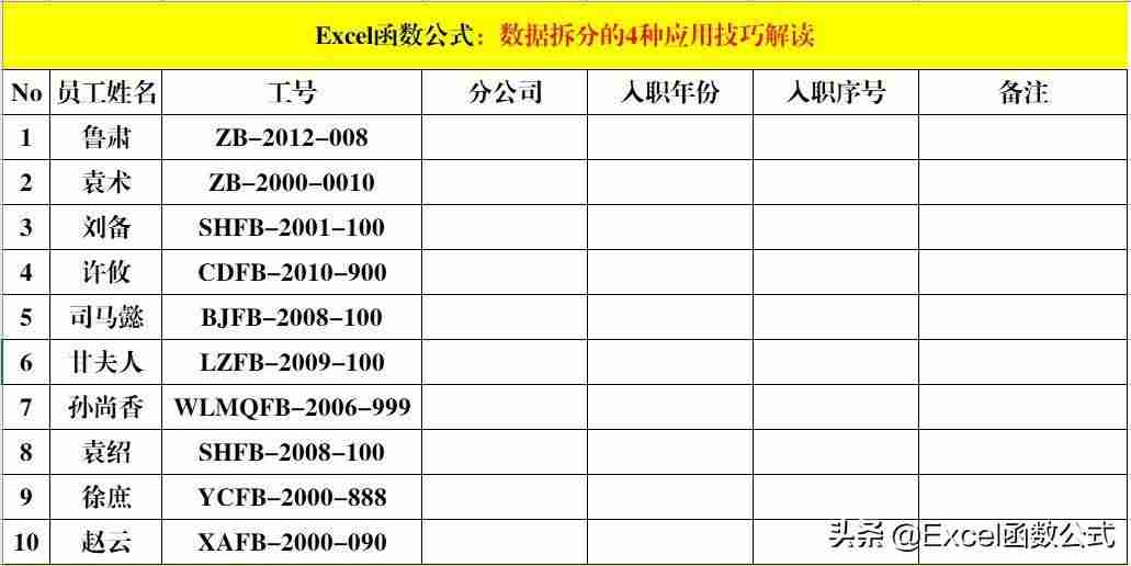 excel表格内容分离函数-excel按条件提取不规则字段-第1张图片