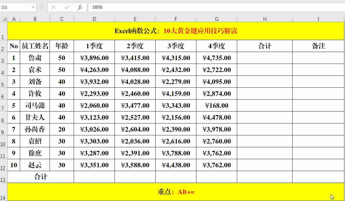 excel显示全部内容快捷键-excel快捷键大全常用-第11张图片