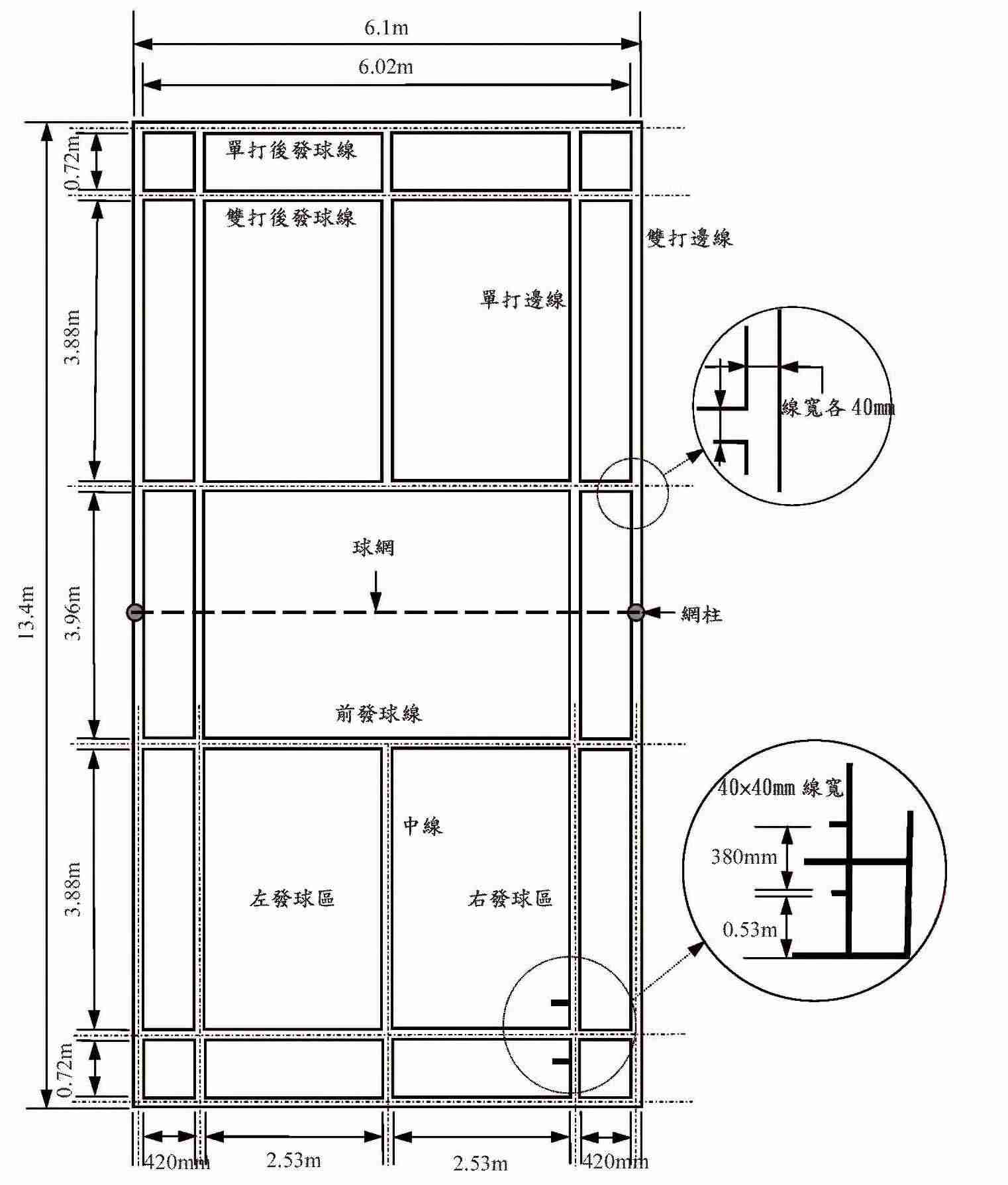 羽毛球场cad平面图尺寸-cad基础教程-第1张图片