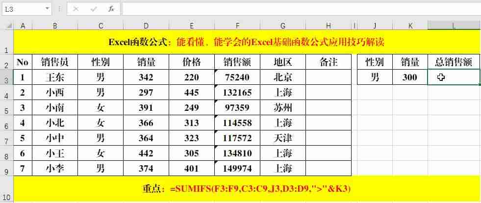 函数的应用知识点-excel最常用的八个函数-第3张图片