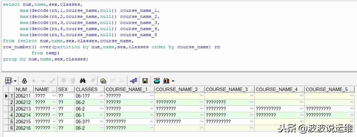 oracle行列转换函数-数据库sql语句大全实例-第4张图片