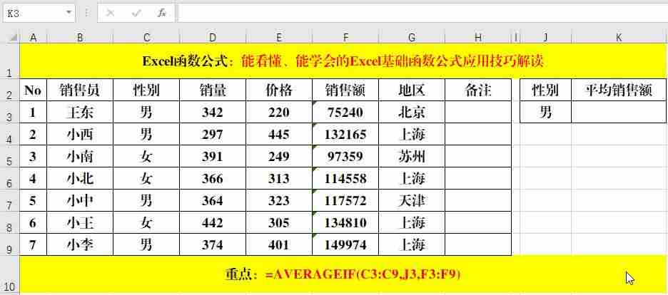 函数的应用知识点-excel最常用的八个函数-第6张图片