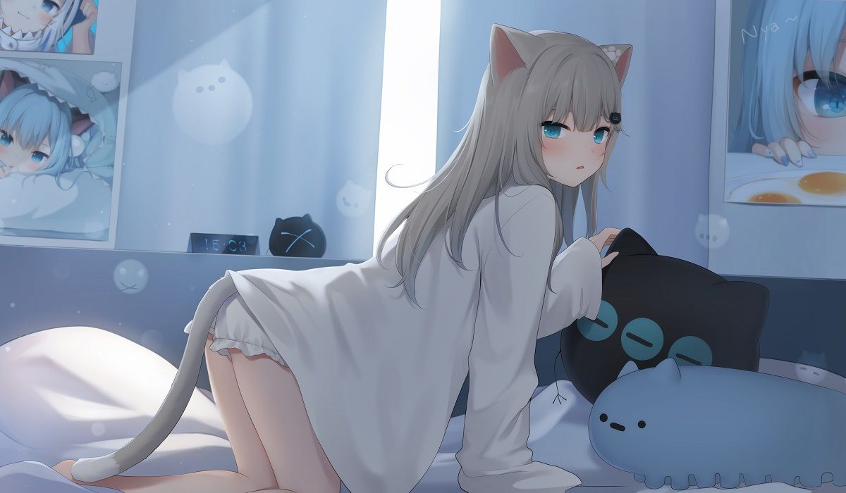 猫羽雫电脑壁纸 猫耳女孩 猫娘动漫壁纸 4K 分辨率4000*2336